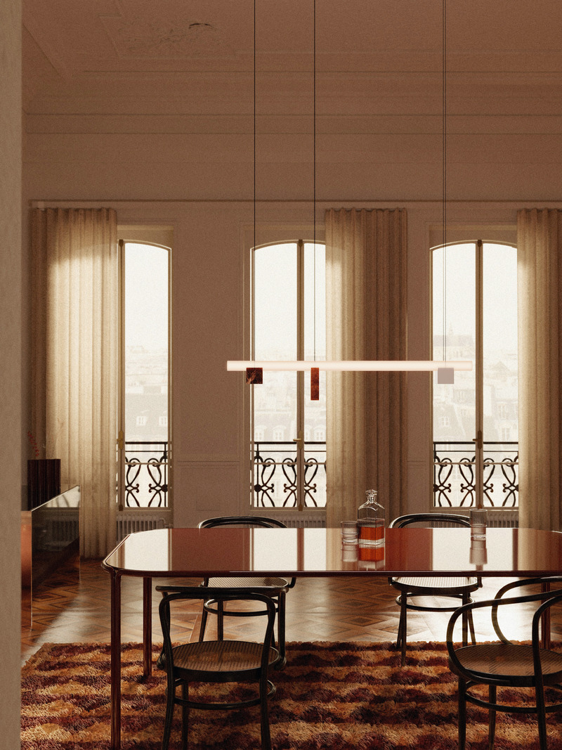 Press kit | 1619-09 - Press release | Isle Collection Officially Launches in the Universe of Bruises Gallery - Lambert & Fils and Bruises Gallery - Lighting Design - Isle 02 B - Photo credit: Darius Laprise