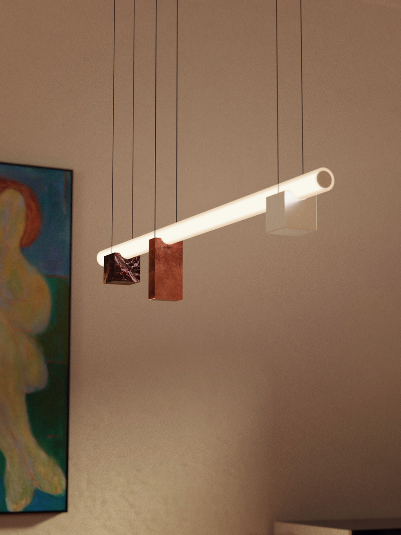 Press kit | 1619-09 - Press release | Isle Collection Officially Launches in the Universe of Bruises Gallery - Lambert & Fils and Bruises Gallery - Lighting Design - Isle 02 B - Photo credit: Darius Laprise