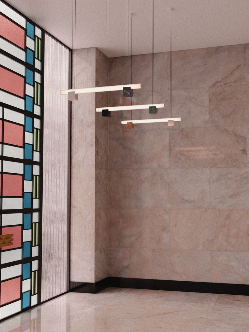 Press kit | 1619-09 - Press release | Isle Collection Officially Launches in the Universe of Bruises Gallery - Lambert & Fils and Bruises Gallery - Lighting Design - Isle 01 A - Photo credit: Darius Laprise