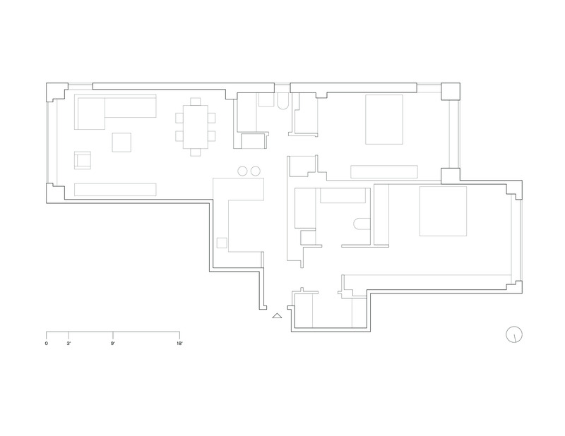 Dossier de presse | 6991-02 - Communiqué de presse | Palmer Apartment - Fernando Fisbein Architect - Design d’intérieur résidentiel - Floor plan - Crédit photo : Fernando Fisbein Architect