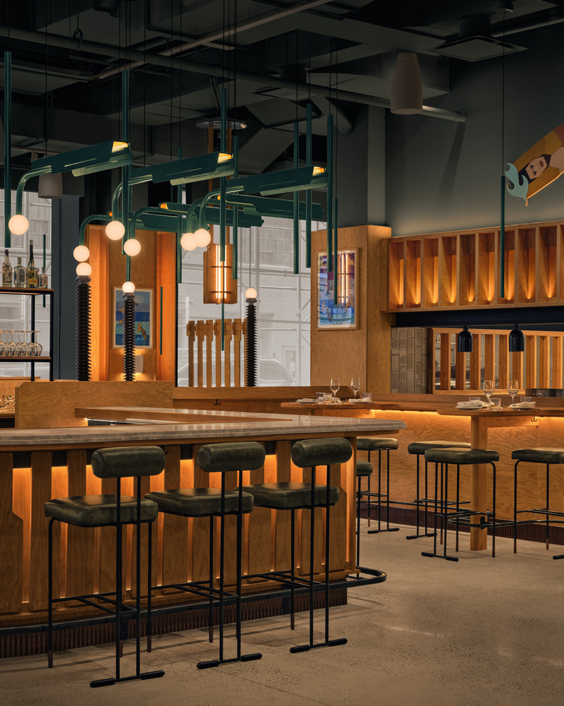 Press kit | 1301-09 - Press release | Hav & Mar: A Culinary Convergence of Cultural Diversity - Atelier Zébulon Perron - Commercial Interior Design - Hav &amp; Mar - Photo credit: Alex Lesage