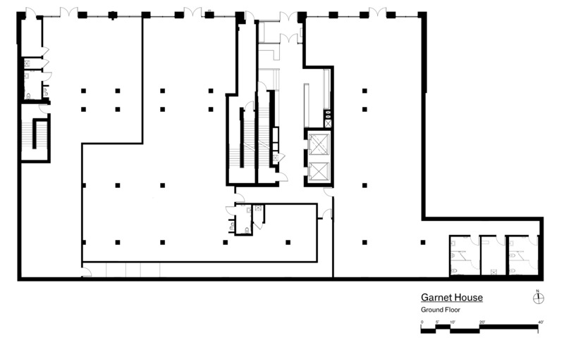 Dossier de presse | 5881-04 - Communiqué de presse | The Garnet - Shakespeare Gordon Studio - Architecture résidentielle - Ground floor plan - Crédit photo : SGVA