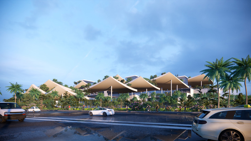 Dossier de presse | 4150-11 - Communiqué de presse | Deep Sea Museum and Sports Center in Sanya - aoe - Architecture commerciale - Sunburn Angle of view2 - Crédit photo : aoe