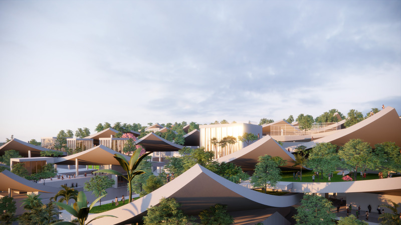 Dossier de presse | 4150-11 - Communiqué de presse | Deep Sea Museum and Sports Center in Sanya - aoe - Architecture commerciale - Roof garden business - Crédit photo : aoe