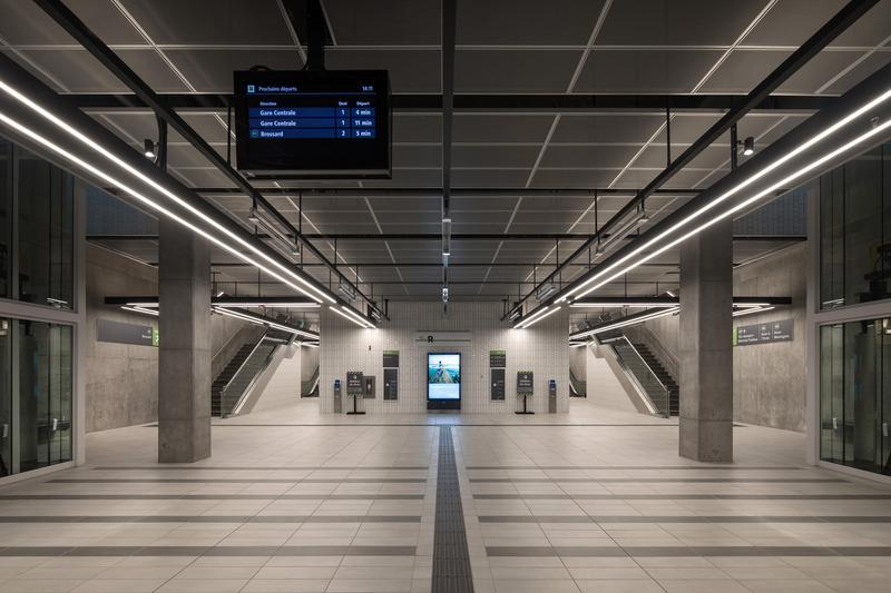 Dossier de presse | 865-60 - Communiqué de presse | Accélérer la mise en œuvre d’infrastructures durables par le design : le nouveau Réseau express métropolitain de Montréal - Lemay | Bisson Fortin | Perkins&Will - Design urbain - Station Île-des-Soeurs - Crédit photo : Adrien Williams