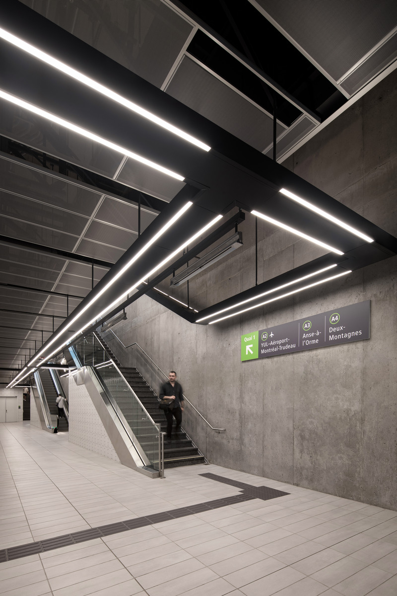 Dossier de presse | 865-60 - Communiqué de presse | Accélérer la mise en œuvre d’infrastructures durables par le design : le nouveau Réseau express métropolitain de Montréal - Lemay | Bisson Fortin | Perkins&Will - Design urbain - Station Île-des-Soeurs - Crédit photo : Adrien Williams
