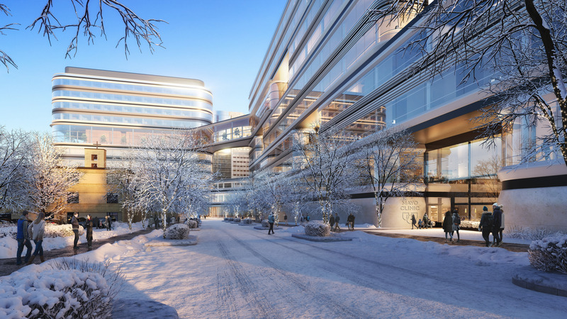 Press kit | 1456-14 - Press release | Foster + Partners and CannonDesign Selected to Design Transformative Healthcare Project for Mayo Clinic; Gilbane Building Company to Lead Construction Management - Foster + Partners, CannonDesign and Gilbane - Commercial Architecture - Photo credit:  <p class="">Dbox/Foster + Partners</p><p class="">© 2023 Mayo Foundation for Medical Education and Research (MFMER). All rights reserved.</p> 