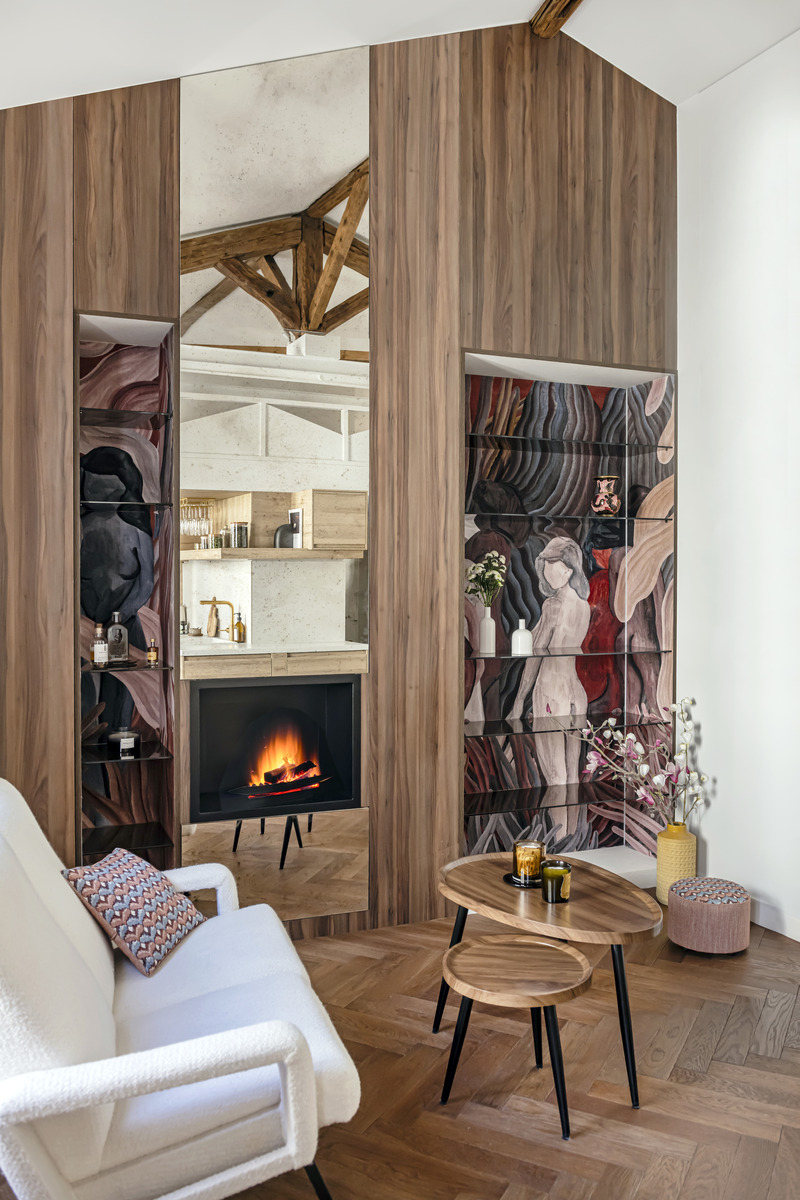 Press kit | 3083-04 - Press release | The Montmartre Apartment : A Parisian Design Jewel Blending Charm and Modernity - Imagine - Residential Interior Design - Living room - Photo credit: Julien Pépy