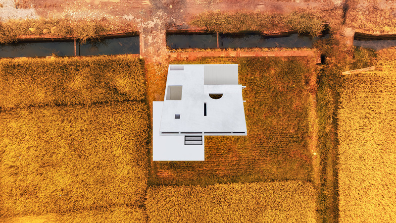 Dossier de presse | 5651-06 - Communiqué de presse | Concrete Pavilion - LIN architecture - Architecture industrielle - top view -fall - Crédit photo : chen zhi tong