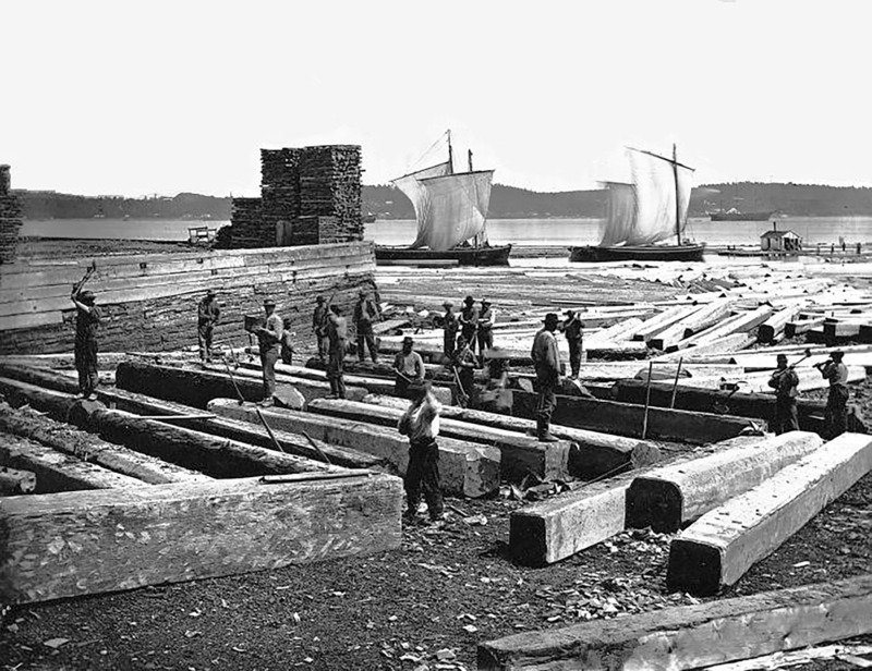 Press kit | 718-04 - Press release | Promenade Samuel-De Champlain, Phase 3 - Daoust Lestage Lizotte Stecker - Institutional Architecture -  <p class="">A rich history rooted in the timber trade and shipbuilding, 1872</p>  - Photo credit: Archives du Musée McCord