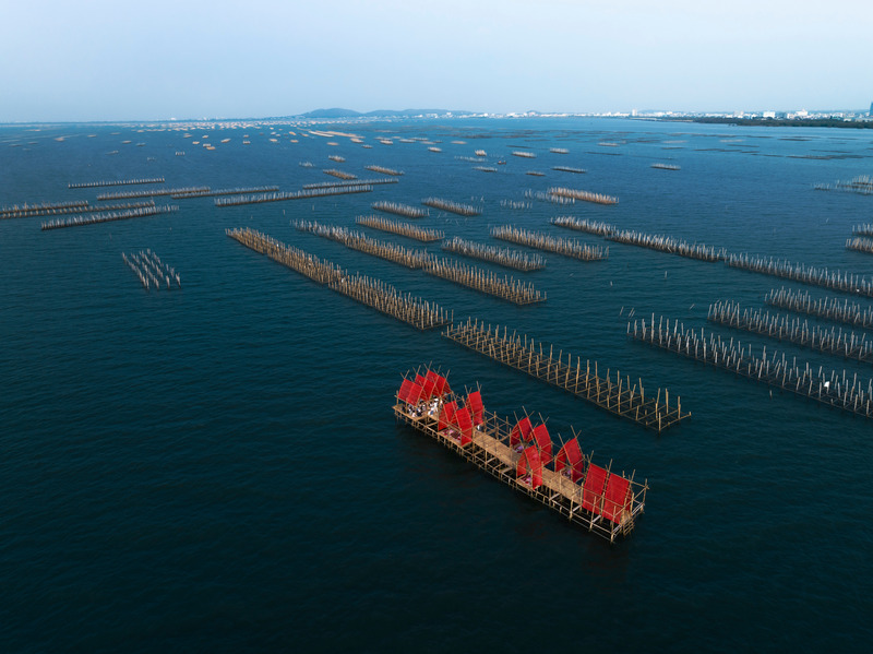 Press kit | 5742-01 - Press release | Angsila Oyster Scaffolding Pavilion - Chat Architects - Institutional Architecture - Photo credit: W Workspace