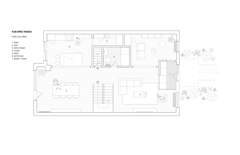 Press kit | 4241-08 - Press release | Louis-Hébert Residence - Vives St-Laurent - Residential Interior Design - Proposed plan - Photo credit: Vives St-Laurent