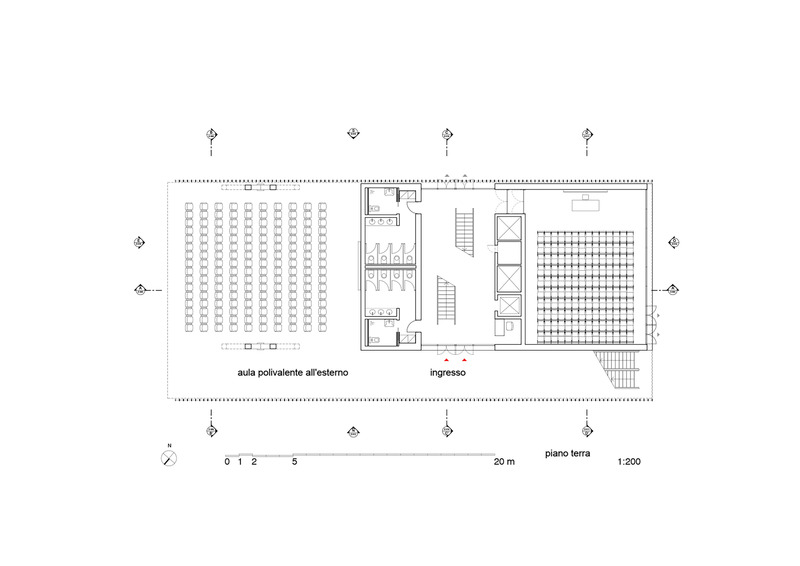 Dossier de presse | 7473-01 - Communiqué de presse | The Dome: A New University Pavilion - Alvisi Kirimoto - Architecture institutionnelle - Ground floorplan  - Crédit photo :  Alvisi Kirimoto 