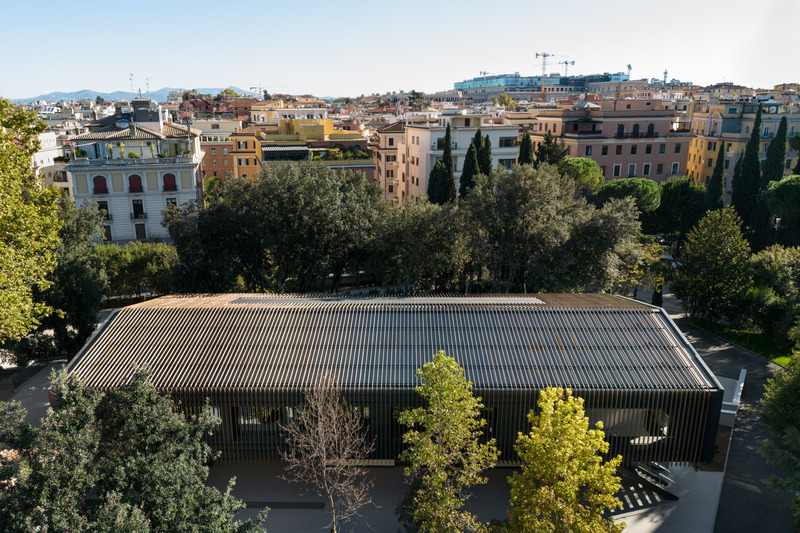 Dossier de presse | 7473-01 - Communiqué de presse | The Dome: A New University Pavilion - Alvisi Kirimoto - Architecture institutionnelle - Bird eye view - Crédit photo :  Marco Cappelletti 