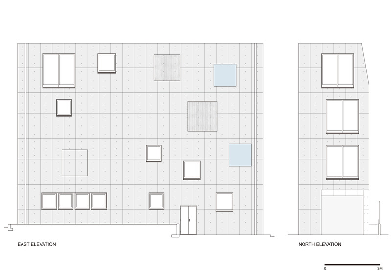 Dossier de presse | 3153-04 - Communiqué de presse | Tokyo's Compact Site: Staircase-Linked Layered Housing by Ryuichi Sasaki Architecture - Ryuichi Sasaki Architecture - Architecture résidentielle - ÉLÉVATION - Crédit photo : Ryuichi Sasaki Architecture