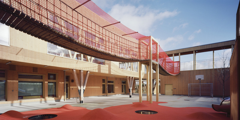 Dossier de presse | 1065-02 - Communiqué de presse | Un groupe scolaire biosourcé à énergie positive - r2k architecte - Architecture institutionnelle - Crédit photo : ERIETA ATTALI