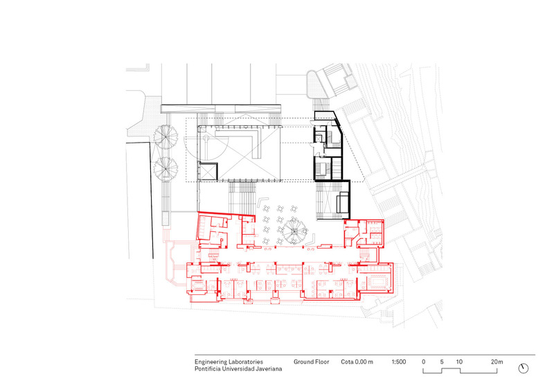 Dossier de presse | 7479-01 - Communiqué de presse | Engineering Laboratories at Pontificia Universidad Javeriana - Juan Pablo Ortiz + TALLER Architects - Architecture institutionnelle - Ground Floor - Crédit photo : JPO + TALLER Architects