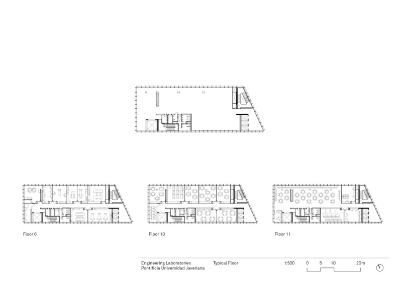 Dossier de presse | 7479-01 - Communiqué de presse | Engineering Laboratories at Pontificia Universidad Javeriana - Juan Pablo Ortiz + TALLER Architects - Architecture institutionnelle - Typical Floorplan - Crédit photo : JPO + TALLER Architects