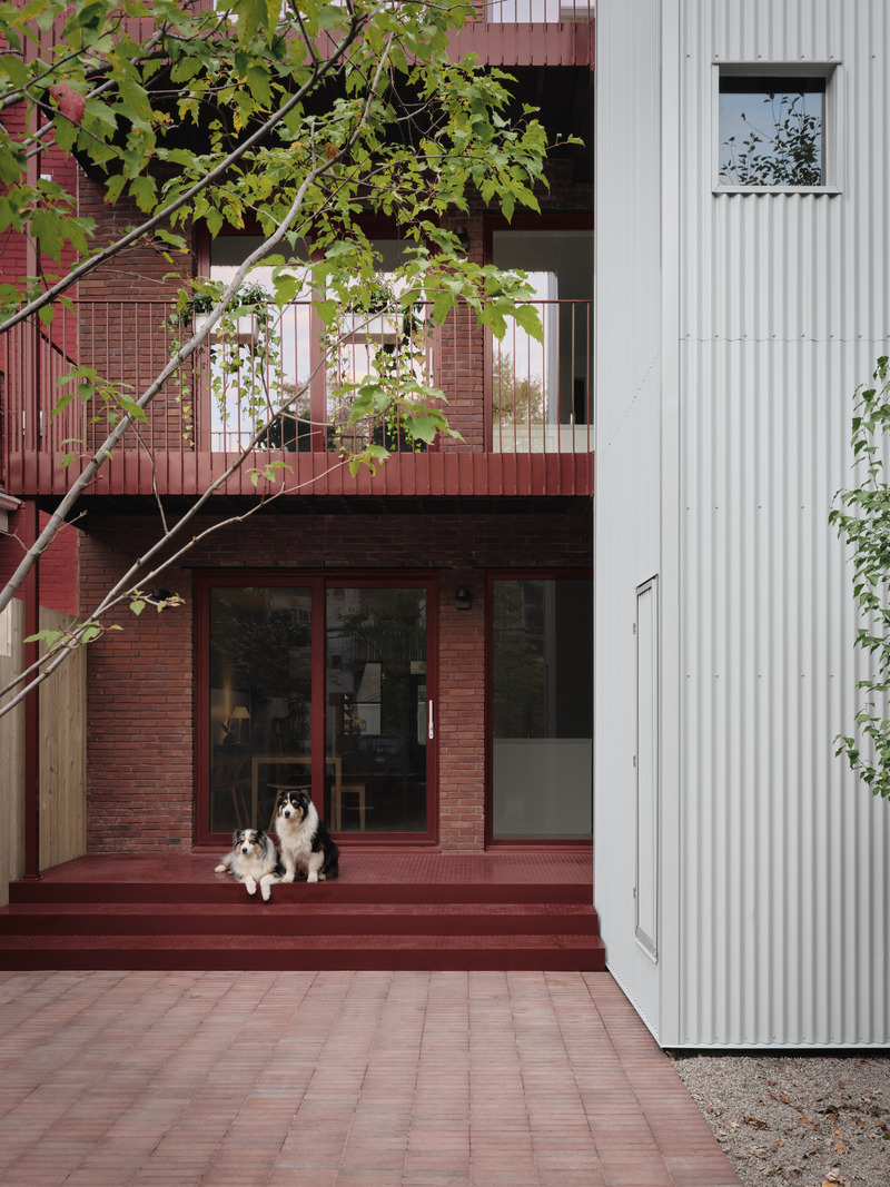 Dossier de presse | 1685-11 - Communiqué de presse | Triplex Fabre - Atelier L'Abri - Architecture résidentielle - façade arrière - Crédit photo : Alex Lesage