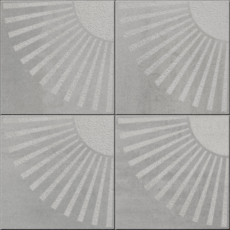 Dossier de presse | 2634-02 - Communiqué de presse | Techo-Bloc redéfinit les espaces publics et commerciaux avec sa nouvelle collection Studio - Techo-Bloc - Design urbain - Motif solar dans la couleur nickel grisé - Crédit photo : Techo-Bloc