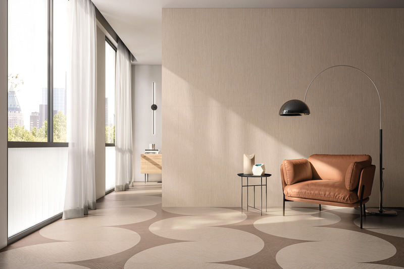 Press kit | 1177-15 - Press release | Tamashi - Ceramiche Refin - Product - Tamashi_Cream-25x150_Leaf+Tea-Decoro-60x60 - Photo credit: Ceramiche Refin<span></span>