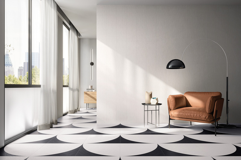 Press kit | 1177-15 - Press release | Tamashi - Ceramiche Refin - Product - Tamashi_Sugar-25x100_Sugar+Pepper-Decoro-60x60 - Photo credit: Ceramiche Refin<span></span>
