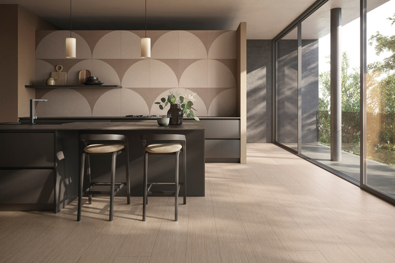 Press kit | 1177-15 - Press release | Tamashi - Ceramiche Refin - Product - Tamashi_Cream_25x150_ Leaf_Tea_60x60 - Photo credit: Ceramiche Refin<span></span>