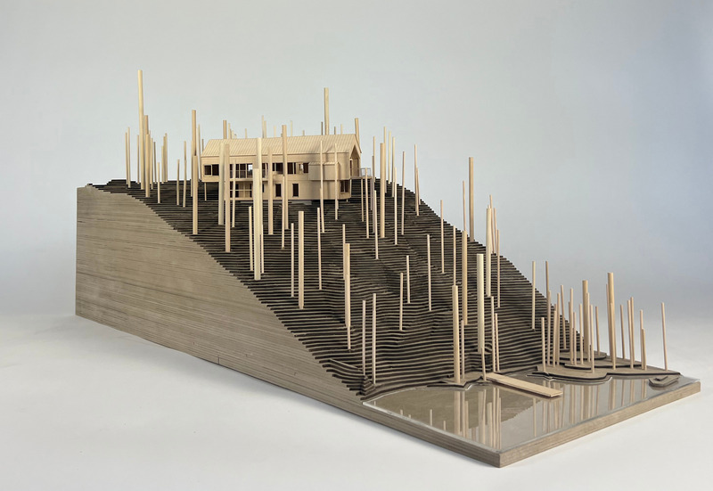 Dossier de presse | 2054-04 - Communiqué de presse | Chalet Papillon - RobitailleCurtis - Architecture résidentielle -  Maquette - Vue vers le Nord-Ouest - Crédit photo : <p>RobitailleCurtis</p>