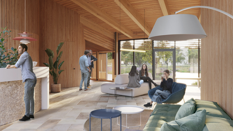 Dossier de presse | 5700-01 - Communiqué de presse | Digital Orchard - Atelier Architecture & Design - Architecture commerciale - The foyer - Crédit photo : AA+D