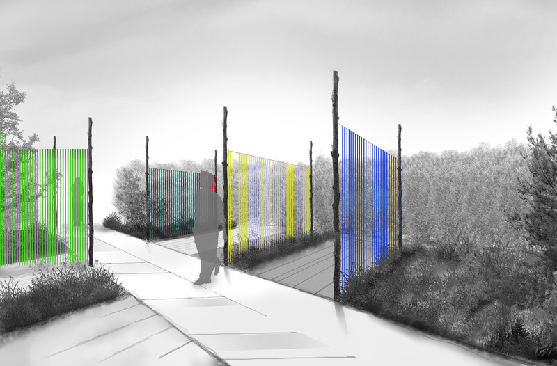Press kit | 837-47 - Press release | Two International Garden Festivals Join Forces - International Garden Festival | Reford Gardens - Landscape Architecture - "FolkFlore", 3D rendering (initial version) - Photo credit: LNpaysage and Champ Libre, studio créatif