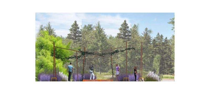 Press kit | 837-47 - Press release | Two International Garden Festivals Join Forces - International Garden Festival | Reford Gardens - Landscape Architecture - "Bruissement d'ailes", 3D rendering - Photo credit: Bernard Chapuis and Georges Vafias 