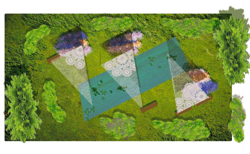 Press kit | 837-47 - Press release | Two International Garden Festivals Join Forces - International Garden Festival | Reford Gardens - Landscape Architecture - "Bruissement d'ailes", 3D rendering  - Photo credit: Bernard Chapuis and Georges Vafias 