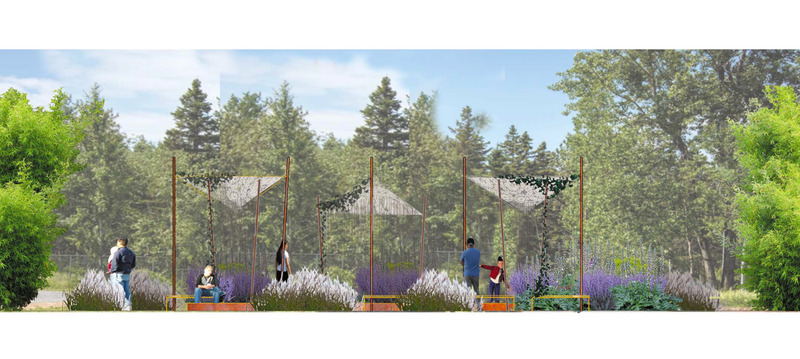 Press kit | 837-47 - Press release | Two International Garden Festivals Join Forces - International Garden Festival | Reford Gardens - Landscape Architecture - "Bruissement d'ailes", 3D rendering - Photo credit: Bernard Chapuis and Georges Vafias 