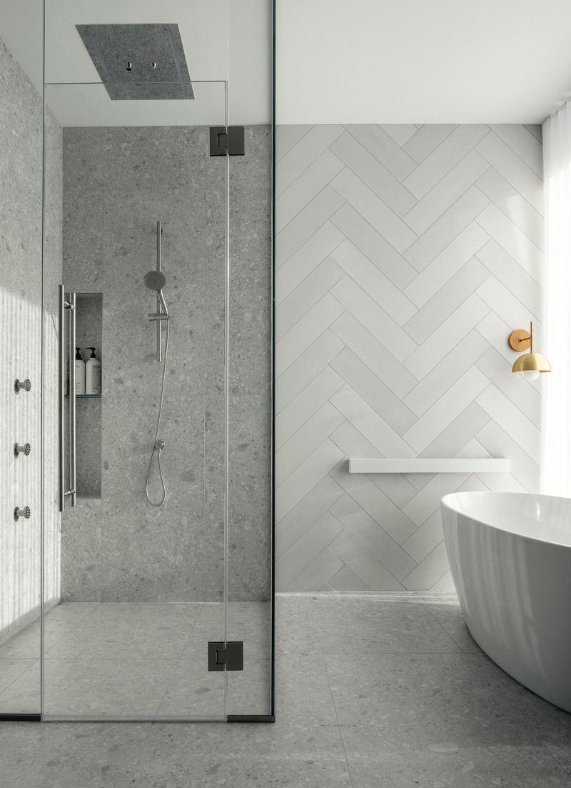 Press kit | 618-15 - Press release | Résidence de la Promenade - LemayMichaud - Residential Architecture - Master Bathroom - Photo credit: Jessy Bernier