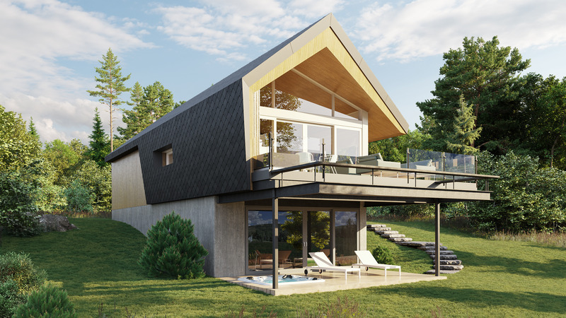 Press kit | 880-21 - Press release | Havres Montcalm - MU Architecture - Real Estate - Havre 03- Black Roof - Photo credit:  Studio 57 for MU Architecture 