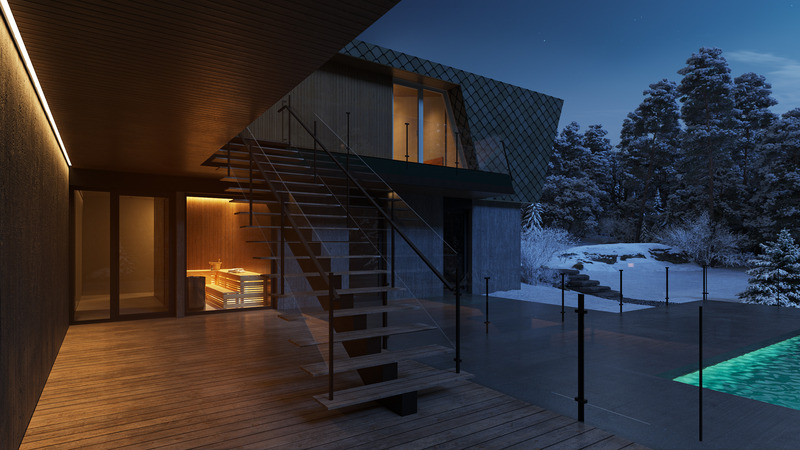 Press kit | 880-21 - Press release | Havres Montcalm - MU Architecture - Real Estate - Havre 01- Exterior Night shot - Photo credit:  Studio 57 for MU Architecture 