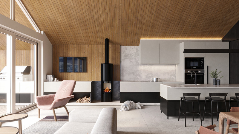 Press kit | 880-21 - Press release | Havres Montcalm - MU Architecture - Real Estate - Living Area - Photo credit:  Studio 57 for MU Architecture 