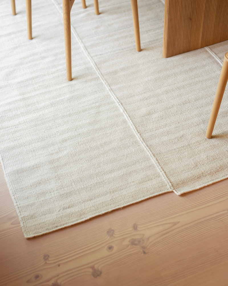 Press kit | 7531-01 - Press release | Celebrating Craftsmanship in Their Latest Rug Collection at ICFF 2024 - Mark Krebs - Product - Stitch rug in Chalk colour - Detail - Photo credit: Thom Fougere