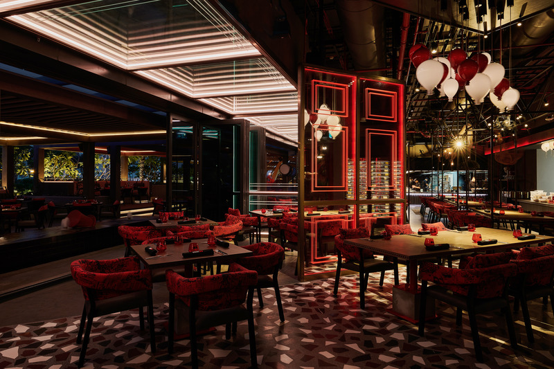 Press kit | 7534-01 - Press release | Street XO Dubai: A Journey Beyond the Plate - LW Design - Commercial Interior Design - Dining area at Street XO for Chef Dabiz Muñoz - Photo credit: Ingrid Rasmussen
