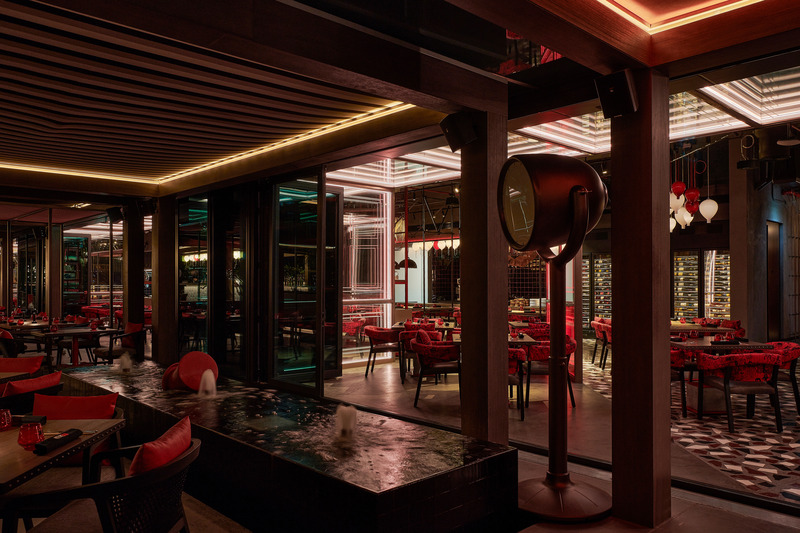 Press kit | 7534-01 - Press release | Street XO Dubai: A Journey Beyond the Plate - LW Design - Commercial Interior Design - Dining area at Street XO for Chef Dabiz Muñoz - Photo credit: Ingrid Rasmussen