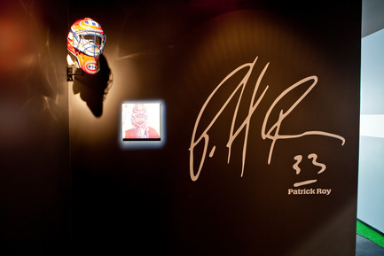 Press kit | 831-02 - Press release | XYZ Cultural Technology has produced the exhibition: Hockey-it's in our DNA - XYZ Technologie culturelle - Event + Exhibition - Masque de Patrick Roy’s mask Conception et réalisation: Michel et Patrick Lefebvre - Photo credit: Masque de Patrick Roy’s mask Conception et réalisation: Michel et Patrick Lefebvre