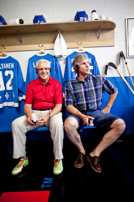 Press kit | 831-02 - Press release | XYZ Cultural Technology has produced the exhibition: Hockey-it's in our DNA - XYZ Technologie culturelle - Event + Exhibition - Raynald Leclerc (ancien joueur des Nordiques) et Réal Cloutier (ancien joueur des Nordiques) - Photo credit: Raynald Leclerc (ancien joueur des Nordiques) et Réal Cloutier (ancien joueur des Nordiques)