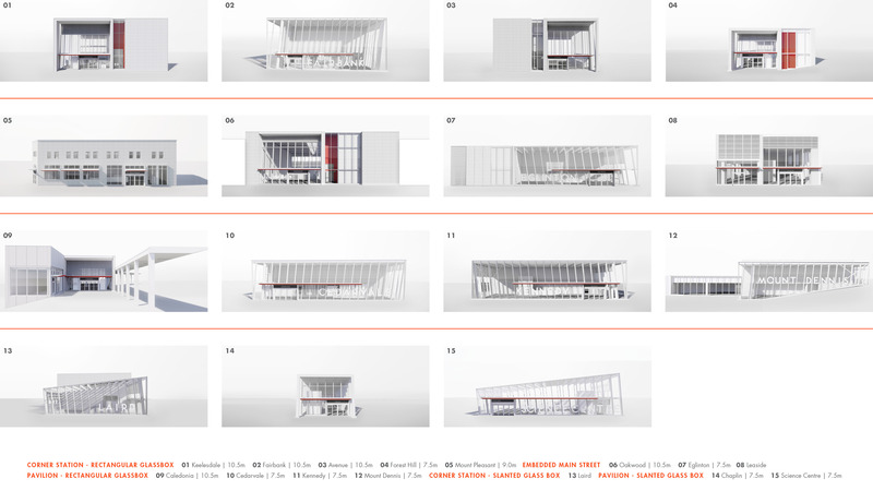 Dossier de presse | 718-05 - Communiqué de presse | Eglinton Crosstown LRT : Rehausser la qualité du design dans l'espace public - Daoust Lestage Lizotte Stecker Benech - Architecture institutionnelle - L'approche conceptuelle repose sur la définition de typologies de stations distinctives, une signature architecturale continue, et des caractéristiques spécifiques à chaque site. - Crédit photo :  Daoust Lestage Lizotte Stecker Benech