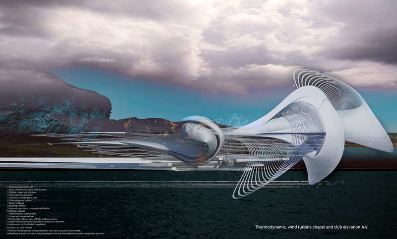 Press kit | 2121-21 - Press release | Thermodynamic Wind Turbine Chapel and Club - Margot Krasojević Architects - Commercial Architecture - Photo credit:  Dr.Margot Krasojević 