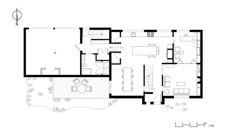 Press kit | 3322-02 - Press release | The Earnscliffe House - Le Borgne Rizk Architecture - Residential Architecture - Ground floor plan - Photo credit: Studio CRBN