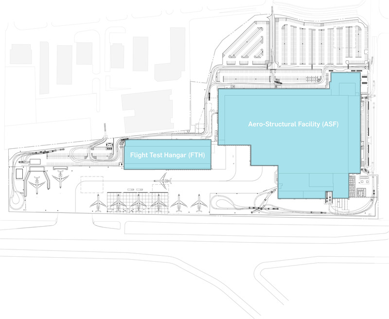 Dossier de presse | 1387-11 - Communiqué de presse | NEUF architect(e)s réalise un nouveau campus aéronautique de hautes technologies sur l’aéroport international Pearson, Toronto - NEUF architect(e)s - Architecture industrielle -  <p class="">Situé le long de la piste la plus fréquentée du Canada, le campus de 750 000 pi2 comprend deux bâtiments indépendants, un mur anti-souffle, une aire de stockage de matériaux et plusieurs voies de circulation.</p>  - Crédit photo : NEUF
