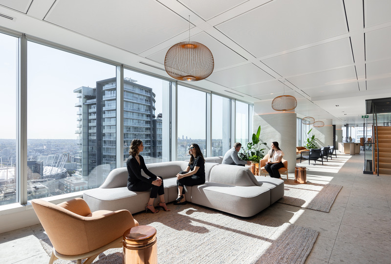 Press kit | 5571-03 - Press release | Vancouver's Newest Office in Top Tier Tower: Sandstorm HQ - Edit Studios Inc. - Commercial Interior Design - Client Lounge - Photo credit: Brett Ryan