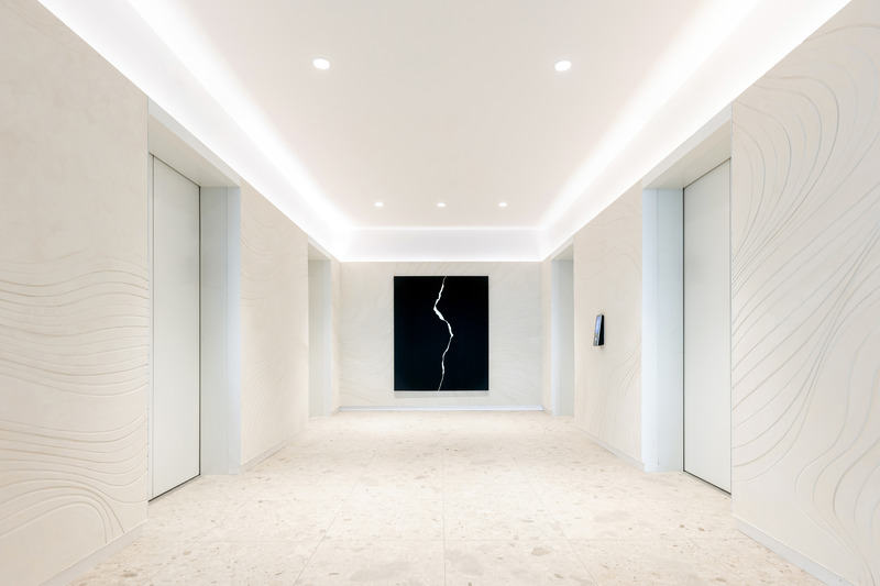 Press kit | 5571-03 - Press release | Vancouver's Newest Office in Top Tier Tower: Sandstorm HQ - Edit Studios Inc. - Commercial Interior Design - Elevator Entry - Photo credit: Brett Ryan