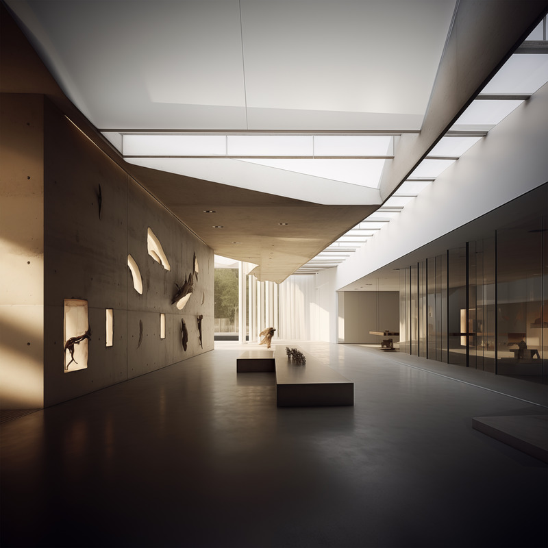 Dossier de presse | 7553-01 - Communiqué de presse | Museum of Uncertainty: A Contemporary Tribute to the Historic La Brea Tar Pit Area - X.C Studio - Architecture institutionnelle - Display Hallyway - Crédit photo : Xuechen Chen