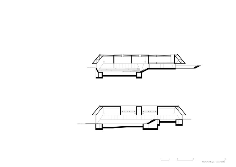 Dossier de presse | 3053-04 - Communiqué de presse | Češča Vas Pool Complex - ENOTA - Architecture commerciale - Česca Vas Pool Complex - sections - Crédit photo : Miran Kambic